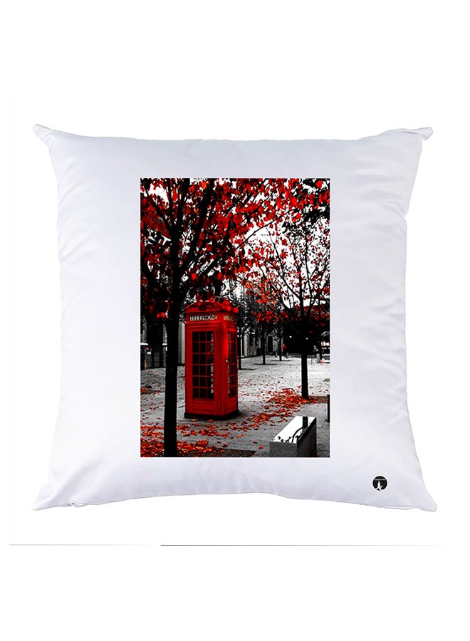 غطاء وسادة مطبوع polyester أبيض 30x30سم