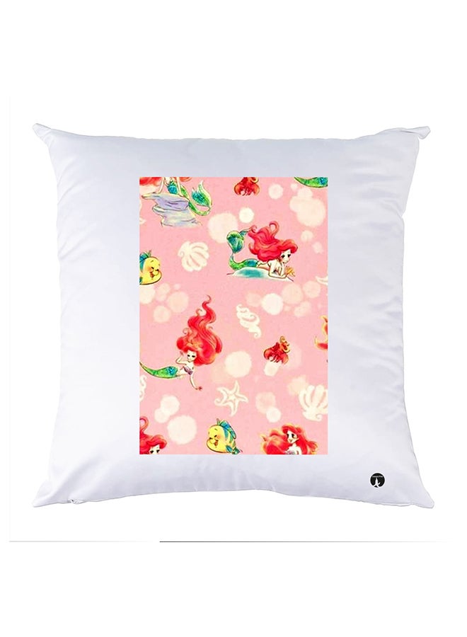 بي بي وسادة مزيّنة بنقشة مطبوعة بوليستر أبيض 30x30سم