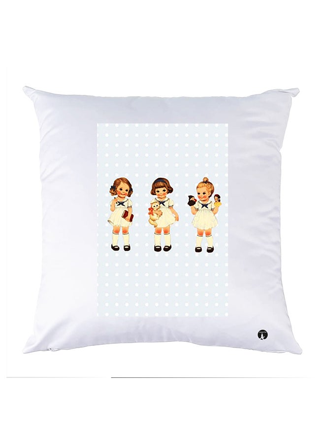 Printed Pillow polyester White 30x30cm