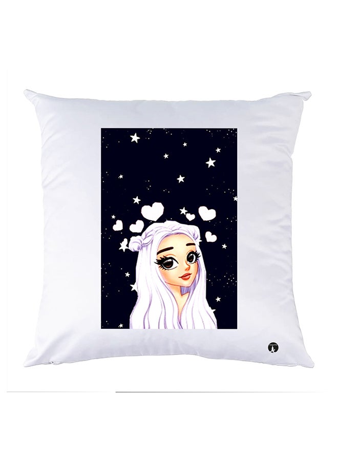 Printed Pillow polyester White 30x30cm