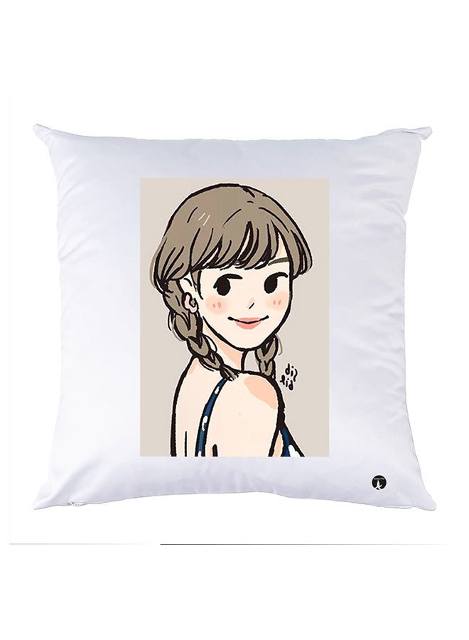Printed Pillow Case polyester White 30x30cm
