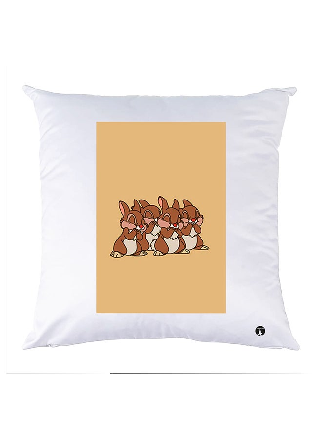 بي بي وسادة مزيّنة بنقشة مطبوعة بوليستر أبيض 30x30سم