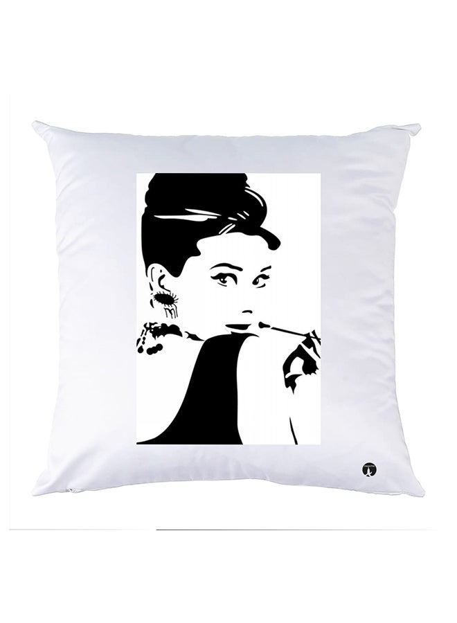 Printed Pillow Polyester White 30x30cm