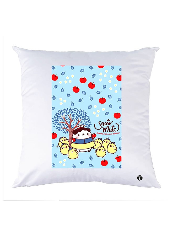 بي بي غطاء وسادة مطبوع بوليستر أبيض 30x30سم