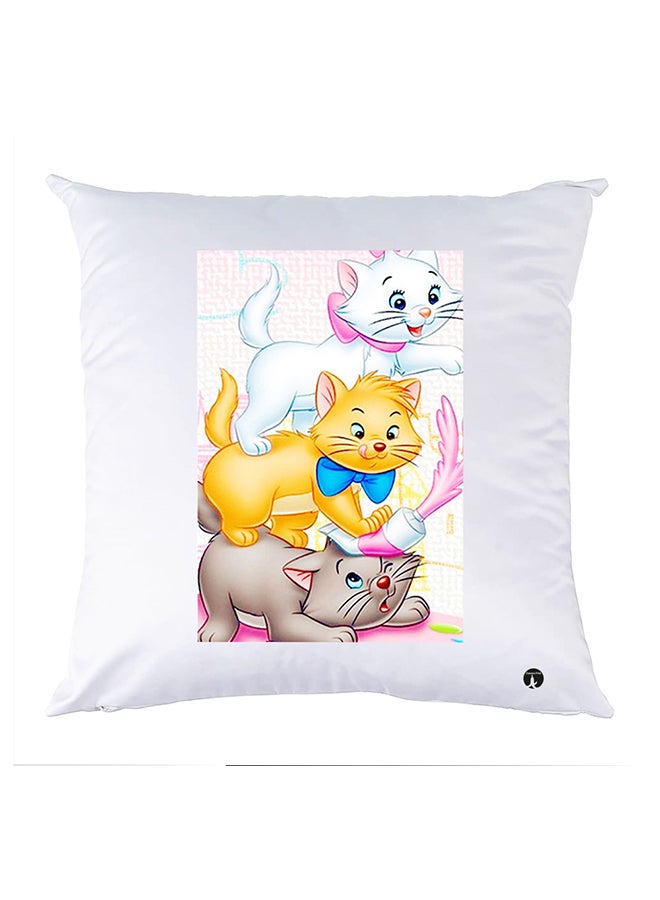 بي بي وسادة مزيّنة بنقشة مطبوعة بوليستر أبيض 30x30سم