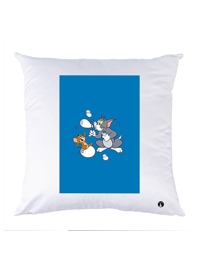 غطاء وسادة مطبوع polyester أبيض 30x30سم