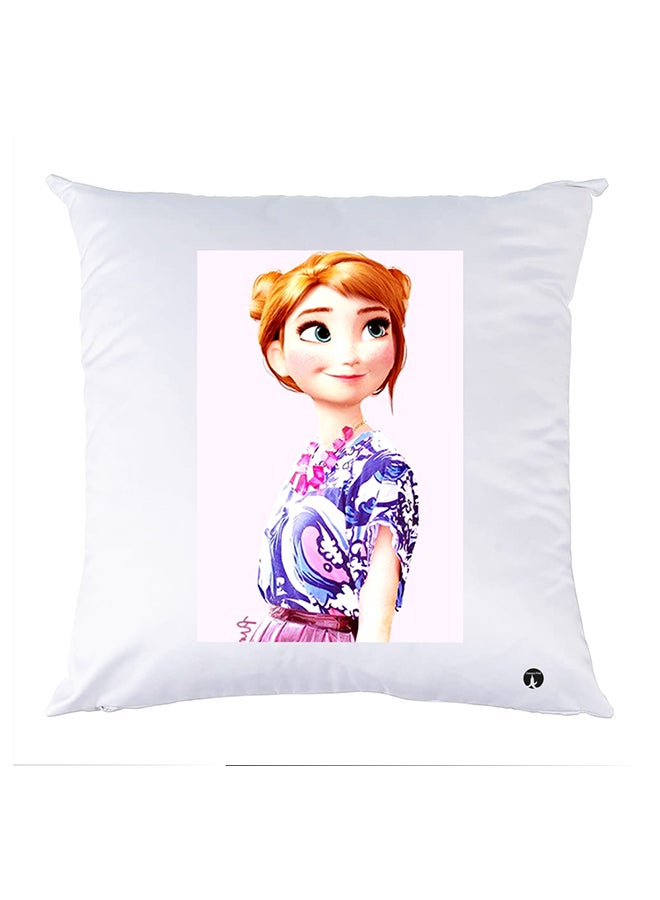 غطاء وسادة مطبوع polyester أبيض 30x30سم