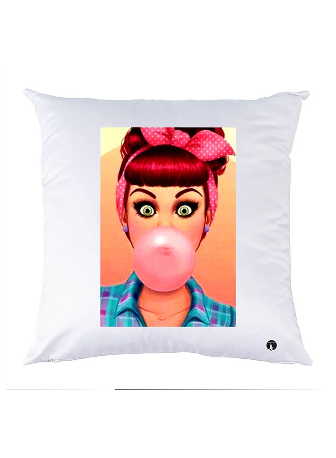 وسادة مزيّنة بنقشة مطبوعة polyester أبيض 30x30سم