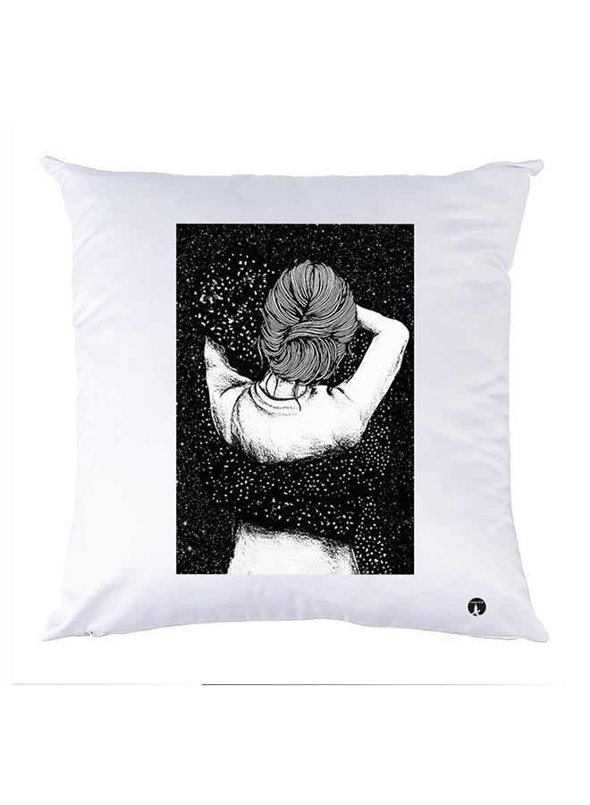 بي بي غطاء وسادة مطبوع بوليستر أبيض 30x30سم