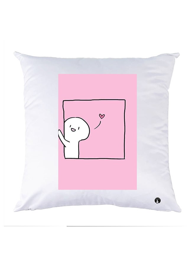 Printed Pillow Case polyester White 30x30cm