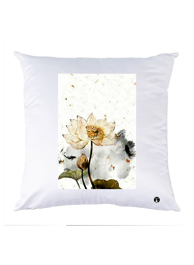 غطاء وسادة مطبوع polyester أبيض 30x30سم