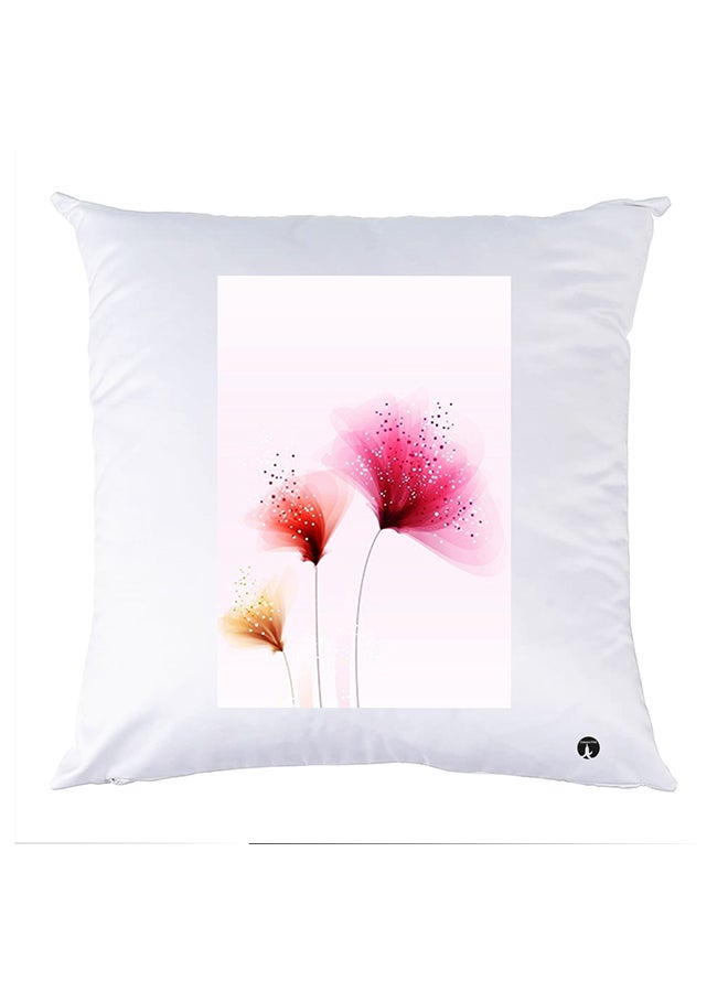 وسادة مزيّنة بنقشة مطبوعة بوليستر أبيض 30x30سم