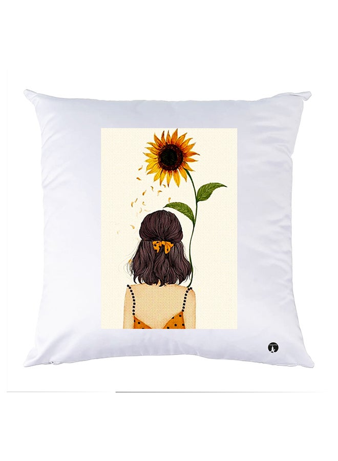 Printed Pillow Polyester White 30x30cm