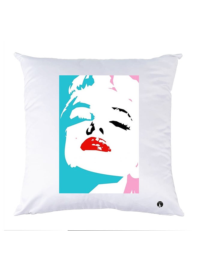 غطاء وسادة مطبوع polyester أبيض 30x30سم