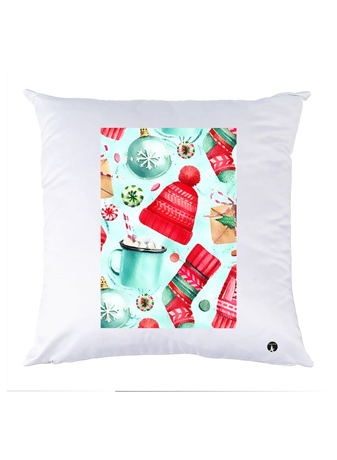 بي بي غطاء وسادة مطبوع بوليستر أبيض 30x30سم