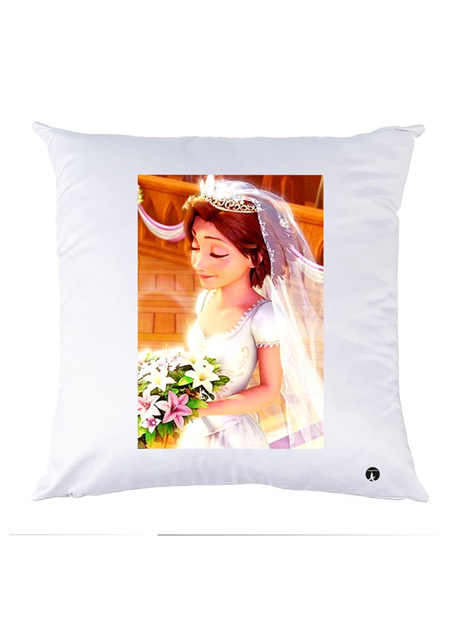 غطاء وسادة مطبوع polyester أبيض 30x30سم