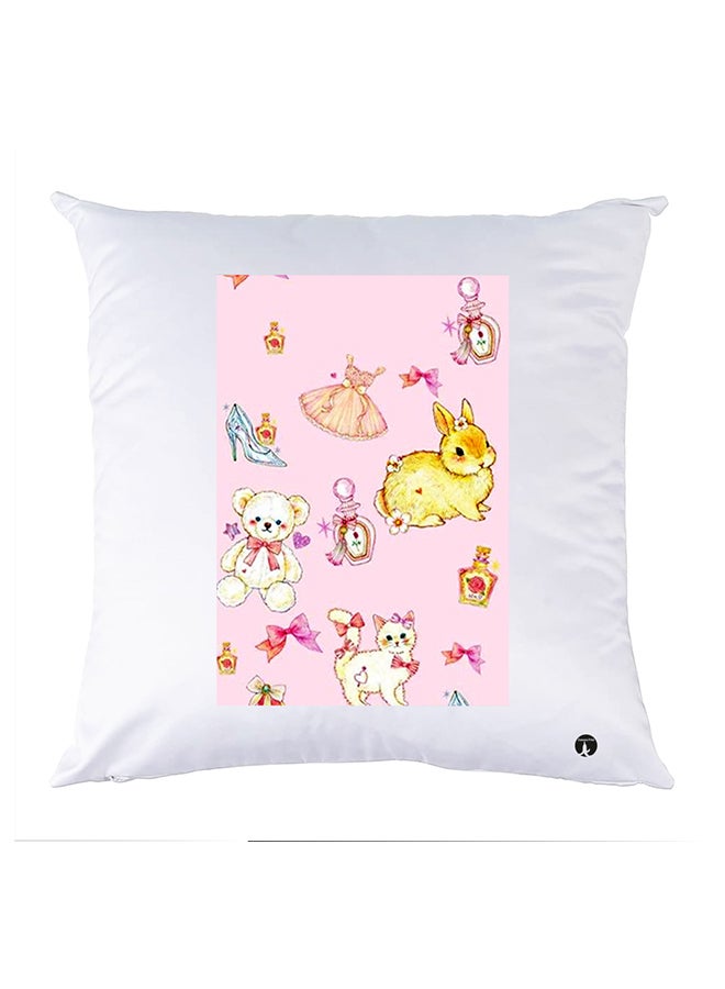 غطاء وسادة مطبوع polyester أبيض 30x30سم