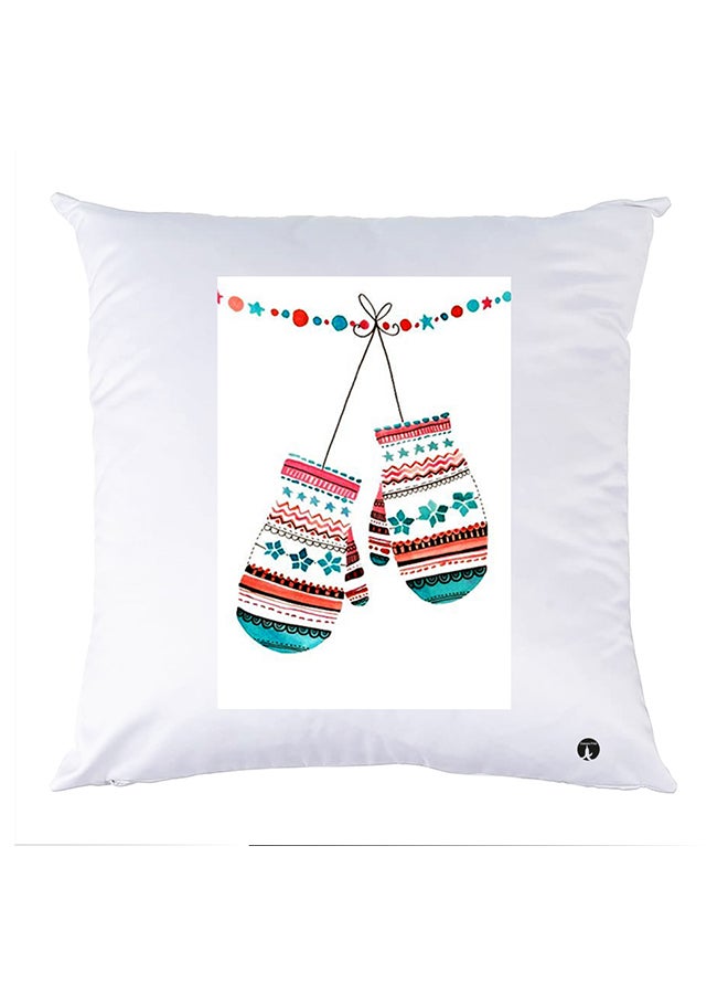 بي بي وسادة مزيّنة بنقشة مطبوعة بوليستر أبيض 30x30سم