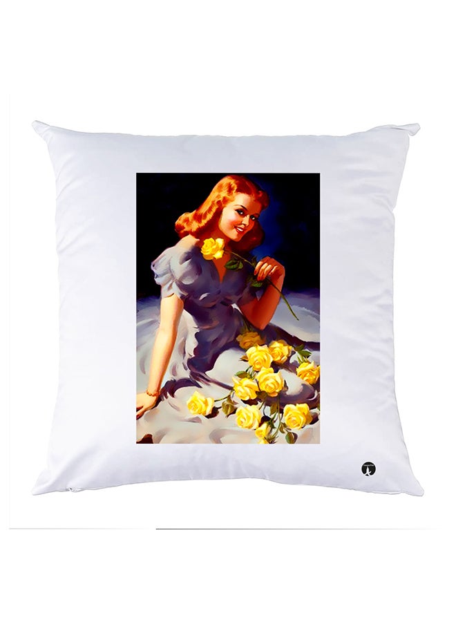 BP Printed Pillow Polyester White 30x30cm