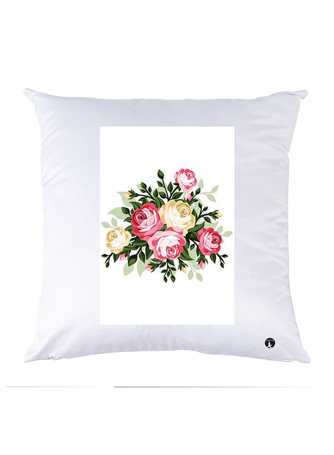 بي بي وسادة مزيّنة بنقشة مطبوعة بوليستر أبيض 30x30سم