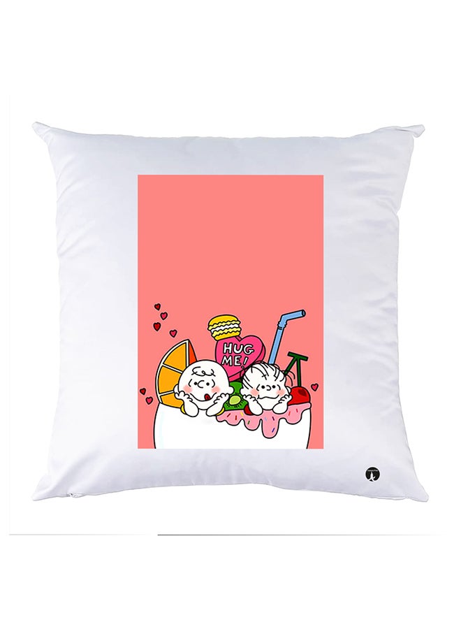 بي بي غطاء وسادة مطبوع بوليستر أبيض 30x30سم