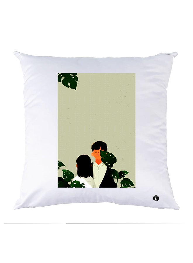 غطاء وسادة مطبوع polyester أبيض 30x30سم