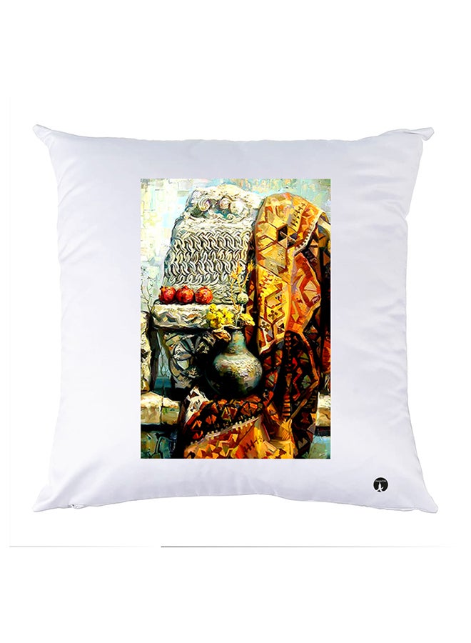 Printed Pillow Case polyester White 30x30cm