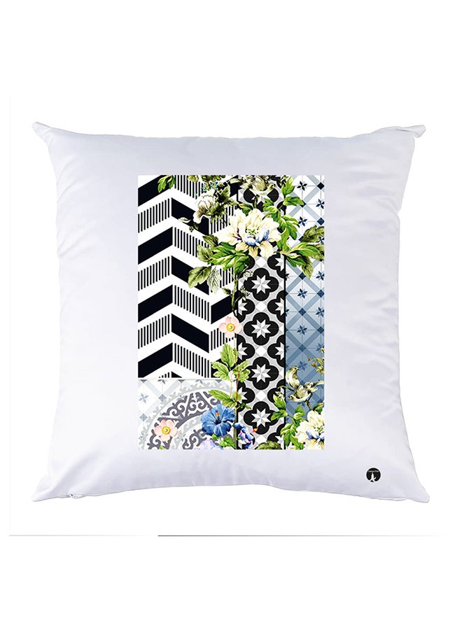 غطاء وسادة مطبوع polyester أبيض 30x30سم