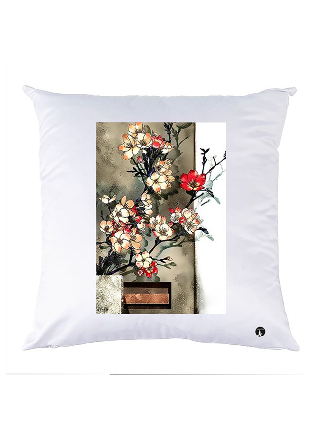 غطاء وسادة مطبوع polyester أبيض 30x30سم