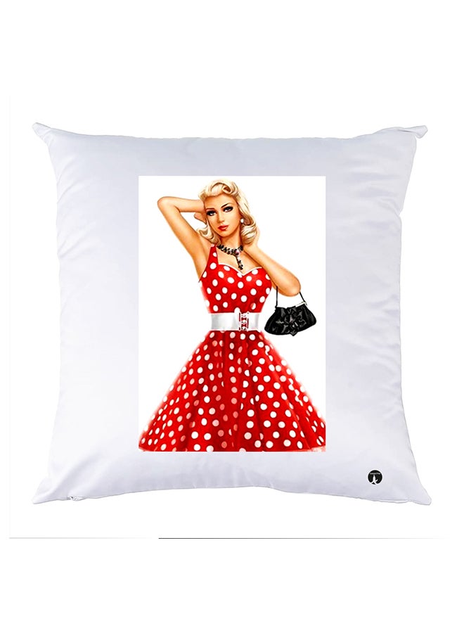 غطاء وسادة مطبوع polyester أبيض 30x30سم