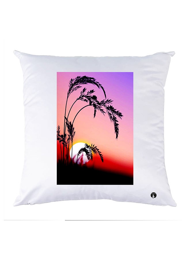 غطاء وسادة مطبوع polyester أبيض 30x30سم