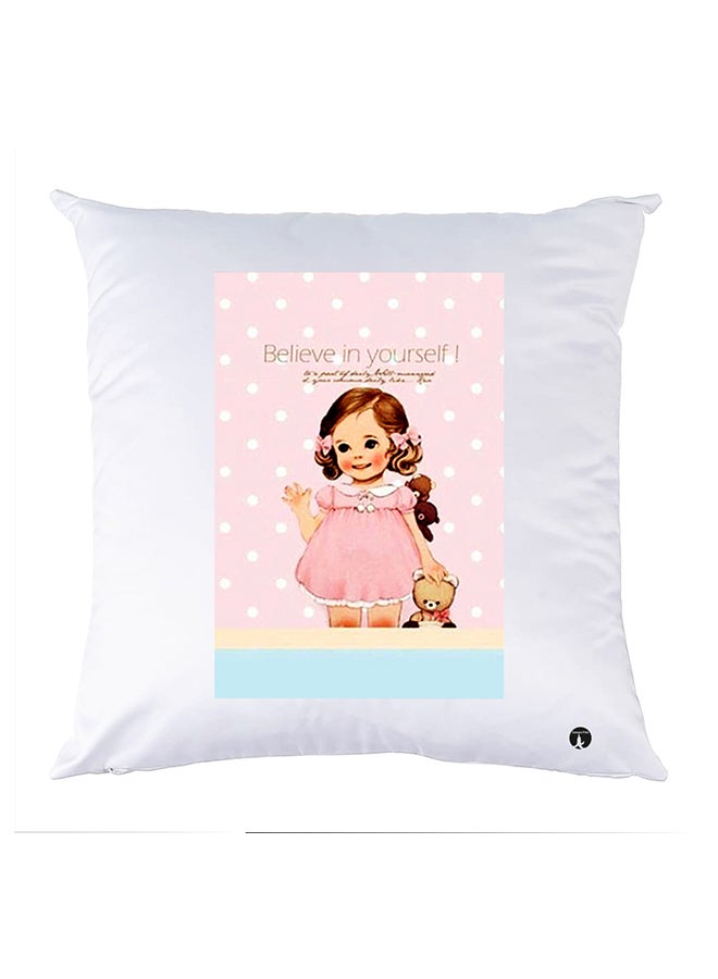 وسادة مزيّنة بنقشة مطبوعة polyester أبيض 30x30سم