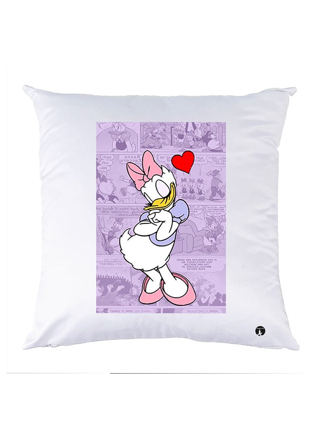 Printed Pillow Case polyester White 30x30cm