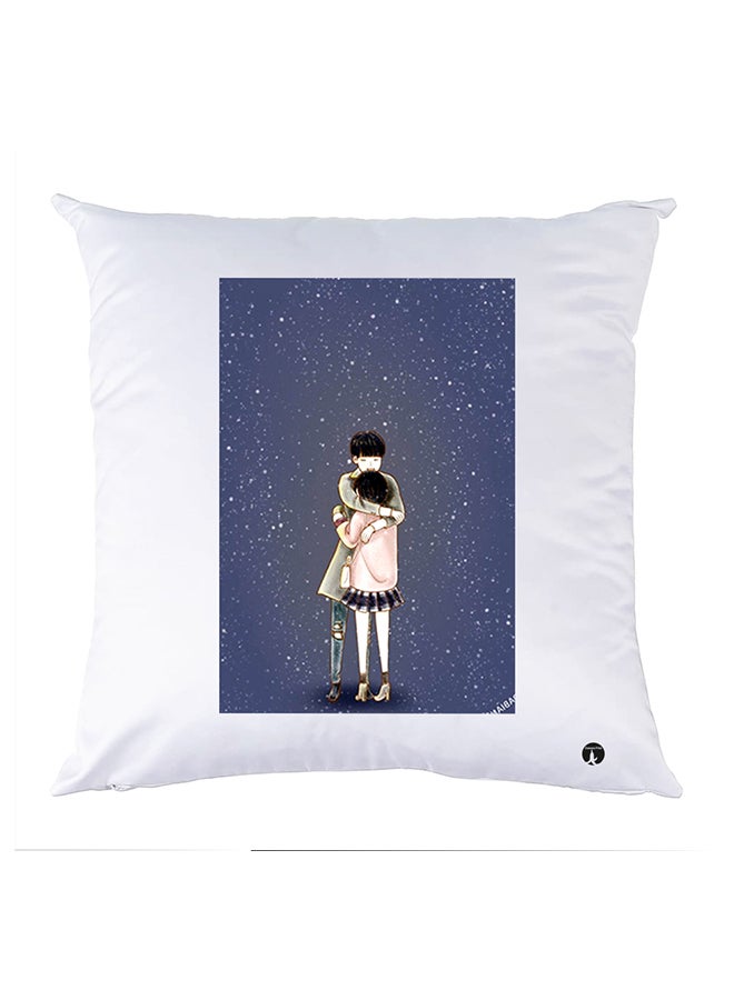 غطاء وسادة مطبوع polyester أبيض 30x30سم