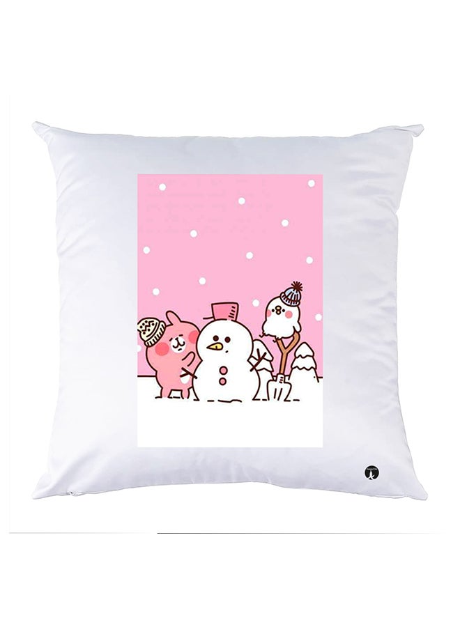 غطاء وسادة مطبوع polyester أبيض 30x30سم
