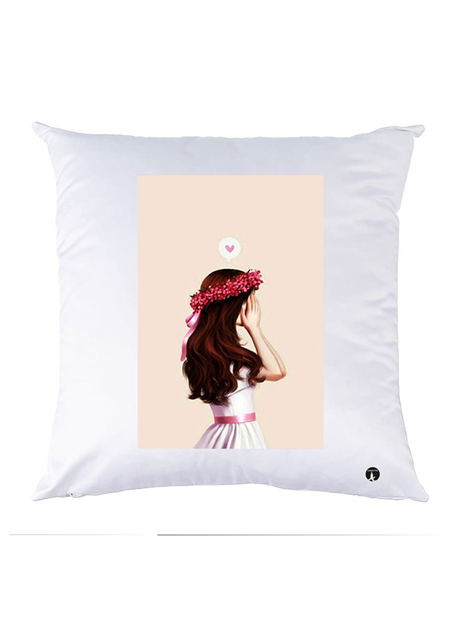 وسادة مزيّنة بنقشة مطبوعة polyester أبيض 30x30سم