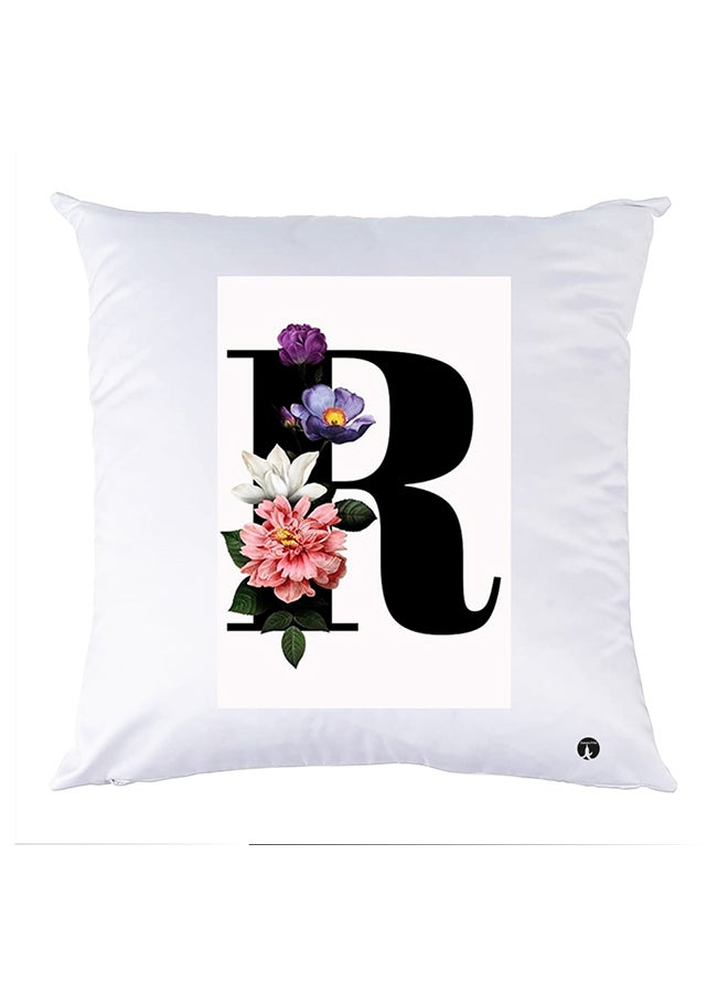 Printed Pillow Polyester White 30x30cm