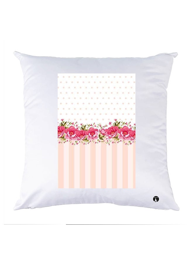 Printed Pillow Case Polyester White 30x30cm