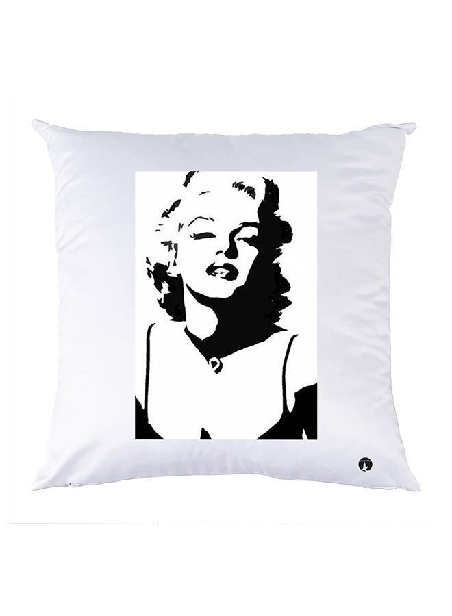 غطاء وسادة مطبوع polyester أبيض 30x30سم