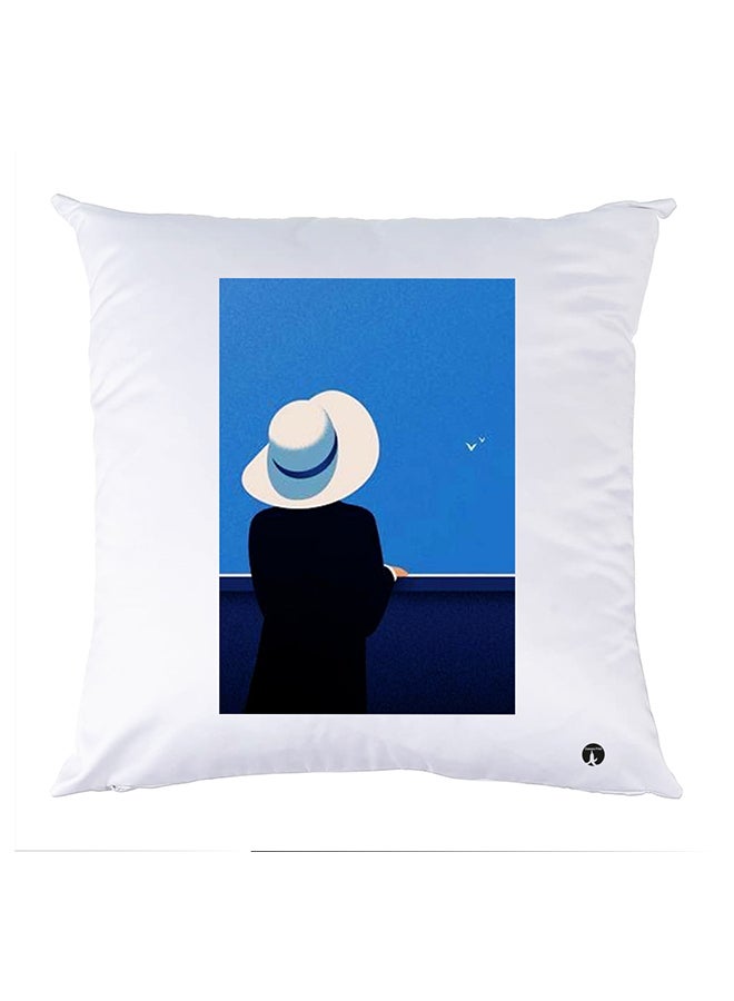 وسادة مزيّنة بنقشة مطبوعة polyester أبيض 30x30سم
