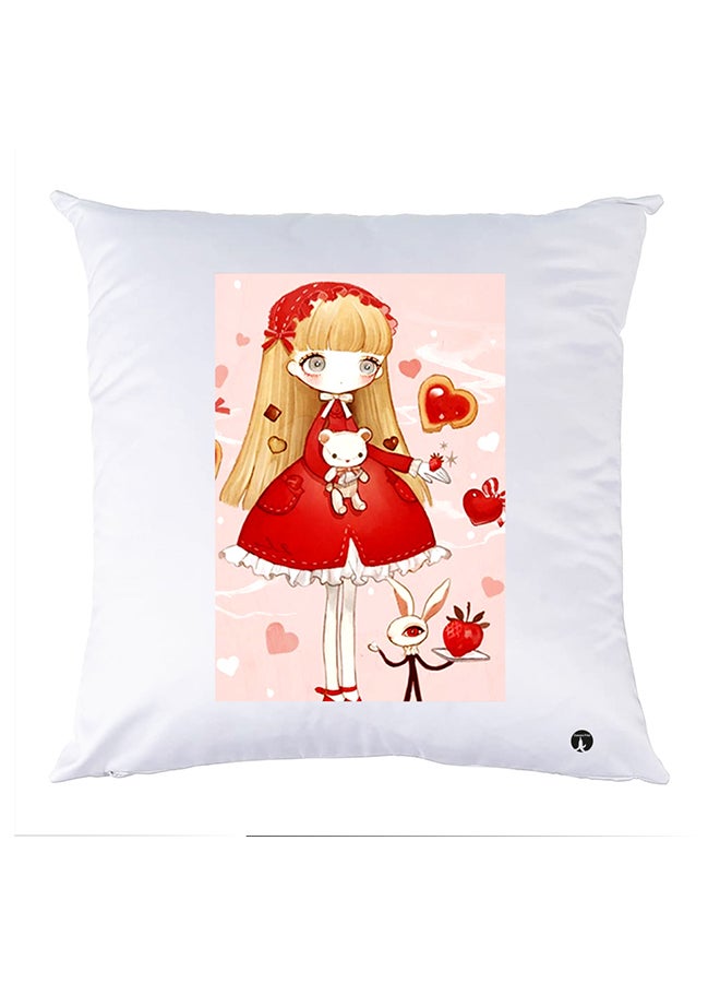 Printed Pillow Case polyester White 30x30cm