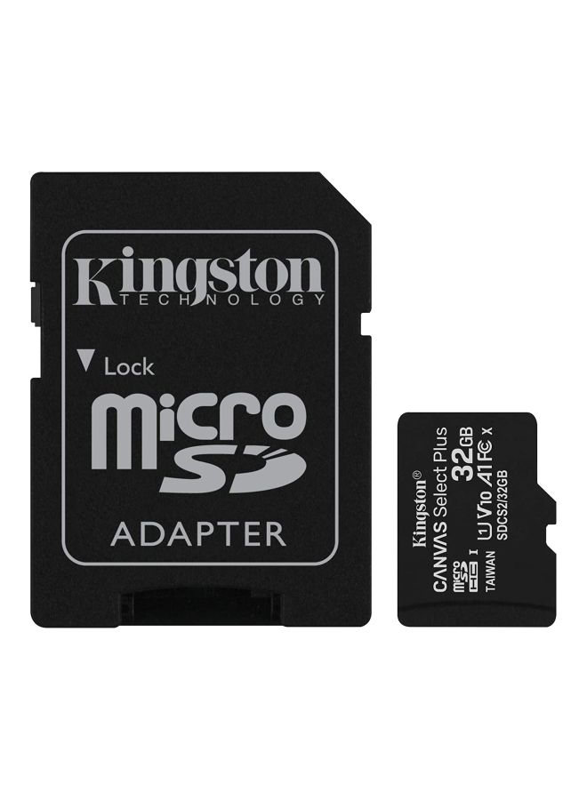 كينغستون - بطاقة Canvas Select Plus Micro SDHC سعة 32 جيجابايت مع محول - Image 1