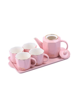 6-Piece Elegant Ceramic Tea Pot Set Pink - v1595418007/N39440594A_1
