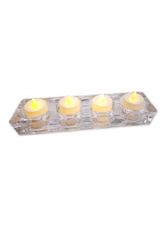 asmat Butterfly Shape Candle Holder With Candles Set Clear 23x6cm  - Image 1