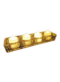 asmat Butterfly Shape Candle Holder With Candles Set Clear 23x6cm  - Image 2