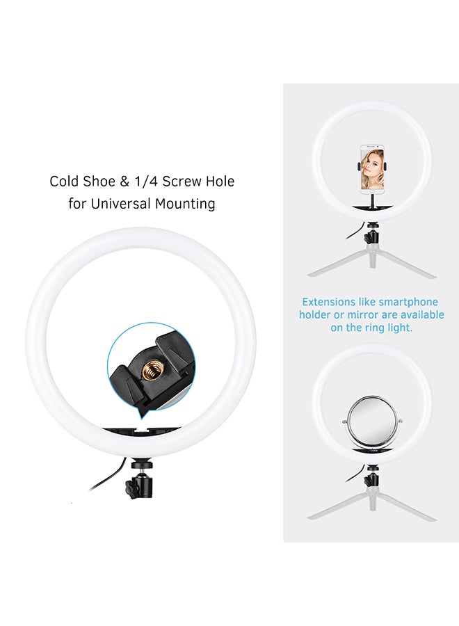 30cm/12Inch Video LED Ring Light 5600-8200K Diammable 3 Colors With Phone Clamp Holder For Video Live Streaming Black  - Image 3