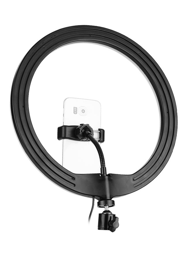 30cm/12Inch Video LED Ring Light 5600-8200K Diammable 3 Colors With Phone Clamp Holder For Video Live Streaming Black  - Image 2