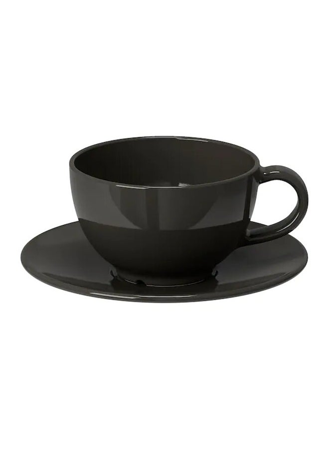 كوب شاي فارداجين مع طبق بلون رمادي داكن  - Image 1