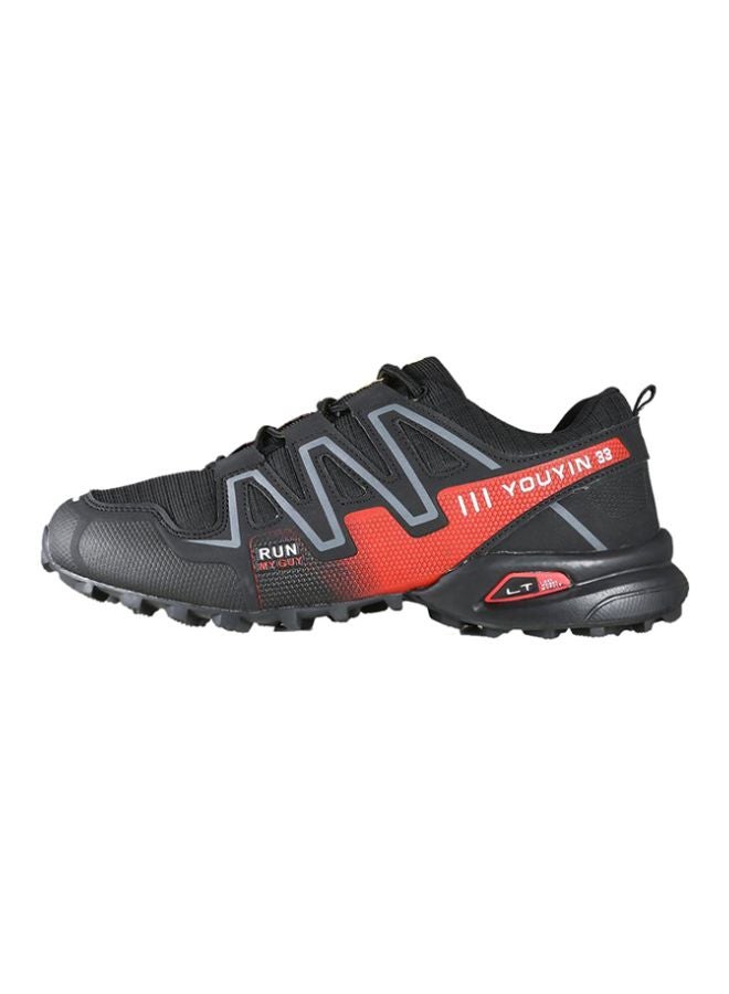 OUTAD Hiking And Trekking Breathable Lace-Up Running Shoe Black/Red  - Image 2