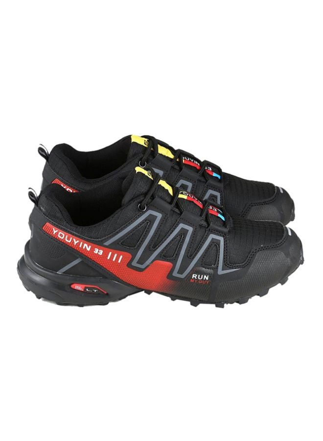 OUTAD Hiking And Trekking Breathable Lace-Up Running Shoe Black/Red  - Image 4